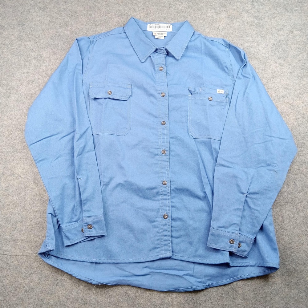 Rasco FR Shirt Womens 2XL Work Blue FR 88/12 Uniform CAT 2 NFPA 2112 Long Sleeve